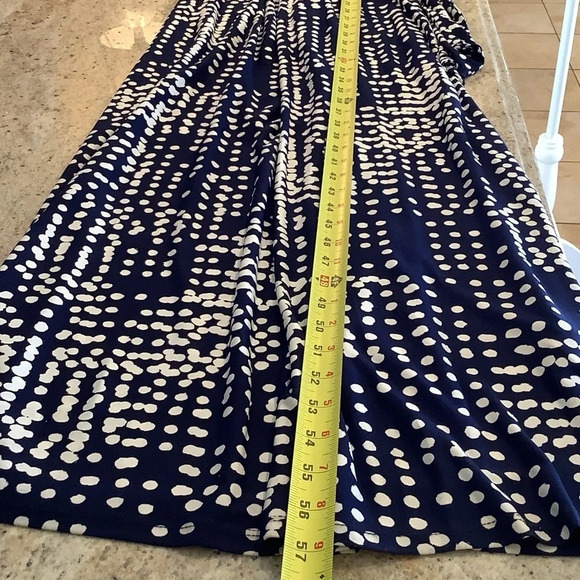 Eliza J Sleeveless Navy & White Polka Dot Dress Size 4 - Picture 8 of 8